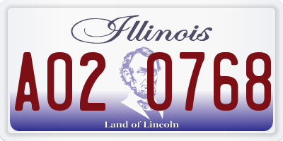 IL license plate A020768