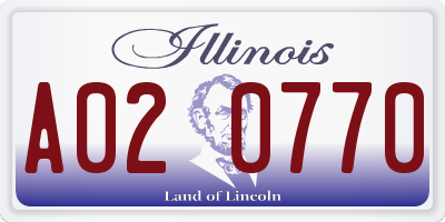 IL license plate A020770