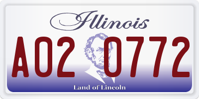 IL license plate A020772