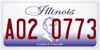 IL license plate A020773