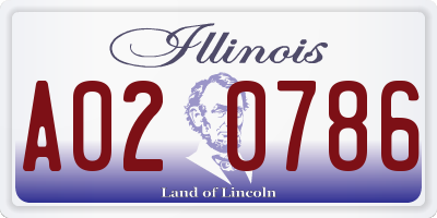 IL license plate A020786