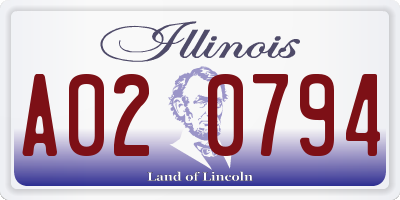 IL license plate A020794