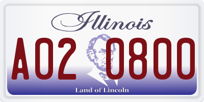 IL license plate A020800