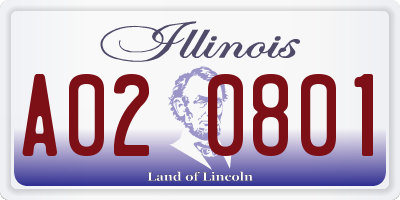 IL license plate A020801