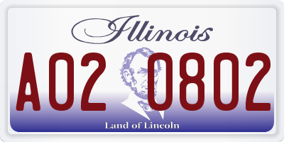 IL license plate A020802