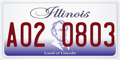IL license plate A020803