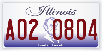 IL license plate A020804