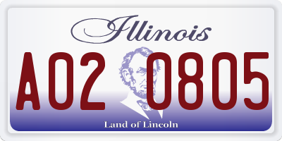 IL license plate A020805