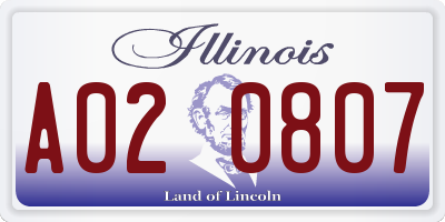 IL license plate A020807