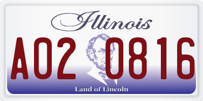 IL license plate A020816
