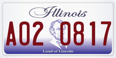 IL license plate A020817