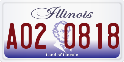 IL license plate A020818