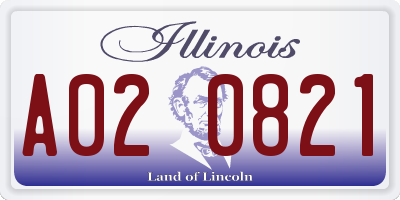 IL license plate A020821