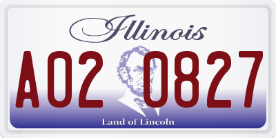 IL license plate A020827