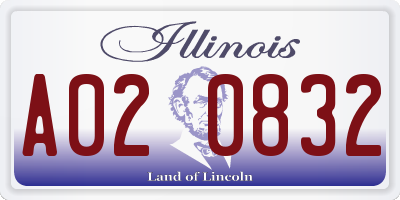 IL license plate A020832