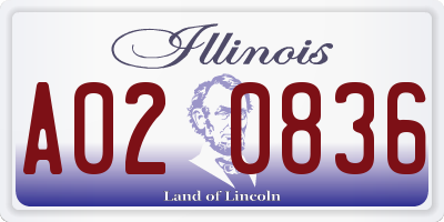 IL license plate A020836