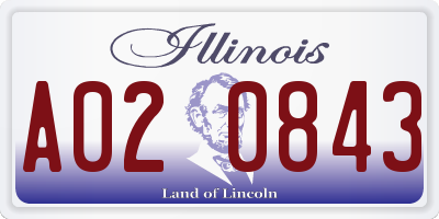IL license plate A020843