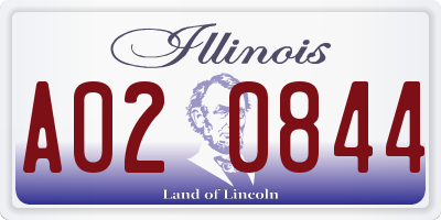 IL license plate A020844