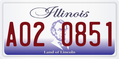 IL license plate A020851
