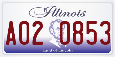 IL license plate A020853
