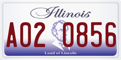 IL license plate A020856