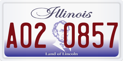 IL license plate A020857