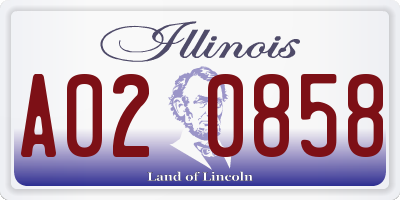 IL license plate A020858
