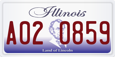 IL license plate A020859