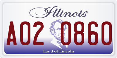 IL license plate A020860