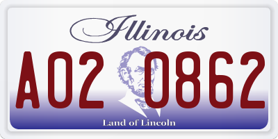 IL license plate A020862