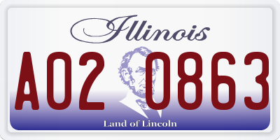 IL license plate A020863