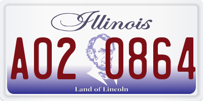 IL license plate A020864