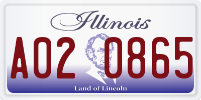 IL license plate A020865