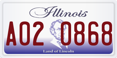 IL license plate A020868