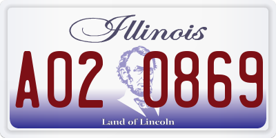IL license plate A020869