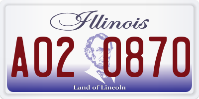 IL license plate A020870