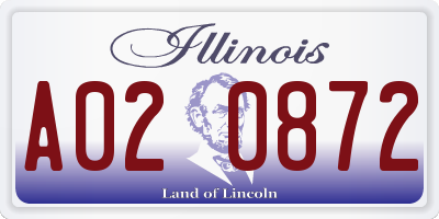 IL license plate A020872