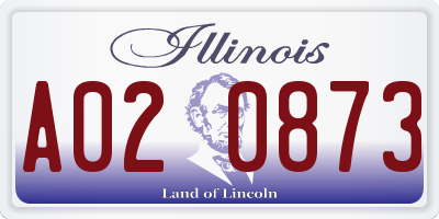 IL license plate A020873