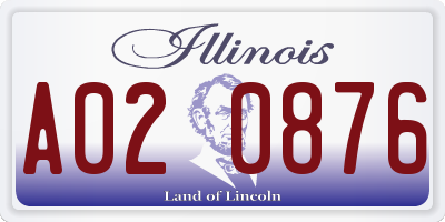 IL license plate A020876