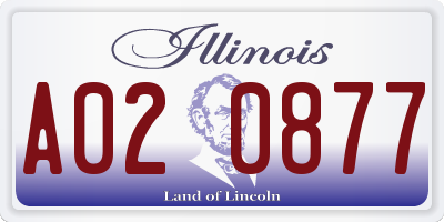 IL license plate A020877