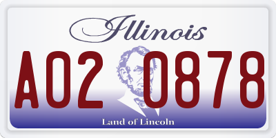 IL license plate A020878