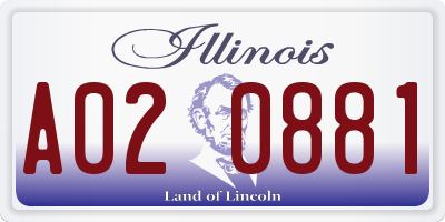 IL license plate A020881