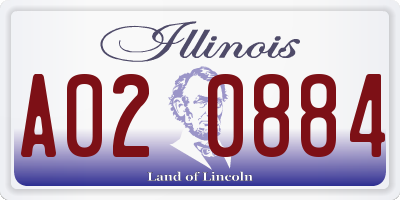 IL license plate A020884