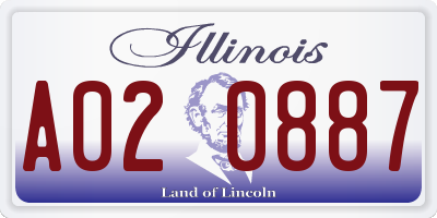 IL license plate A020887
