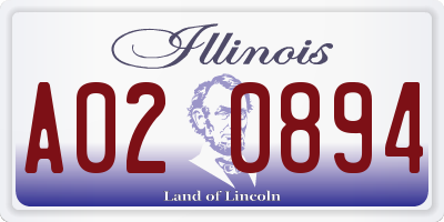 IL license plate A020894