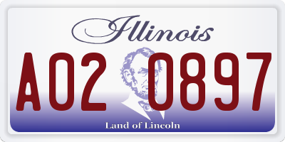 IL license plate A020897