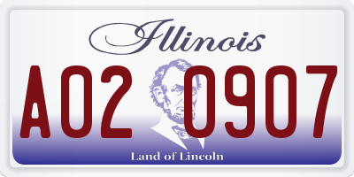 IL license plate A020907