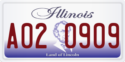 IL license plate A020909