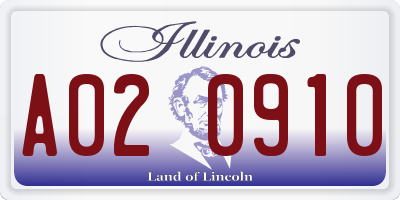 IL license plate A020910