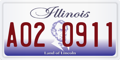 IL license plate A020911